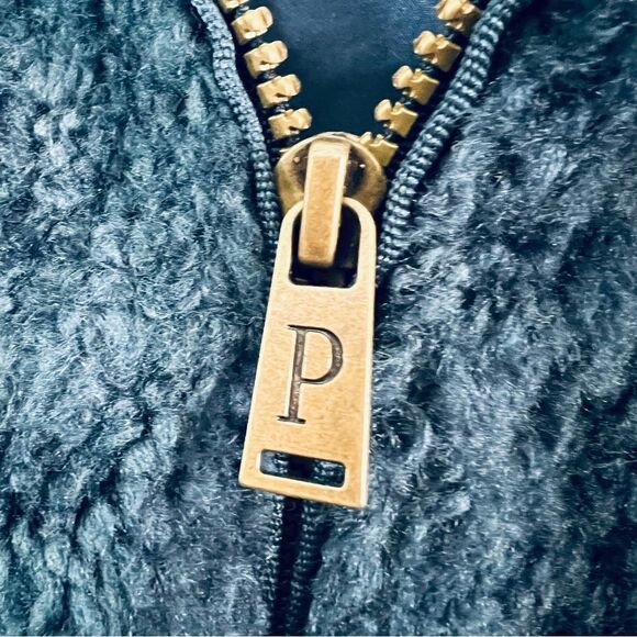 PENDLETON Coat Navy Blue Full Zip Teddy Jacket Wool Plaid Flannel Accents XL - Picture 11 of 15